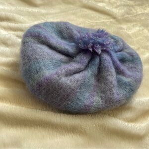 Donegal Design purple blue mohair wool woven hat ireland OS